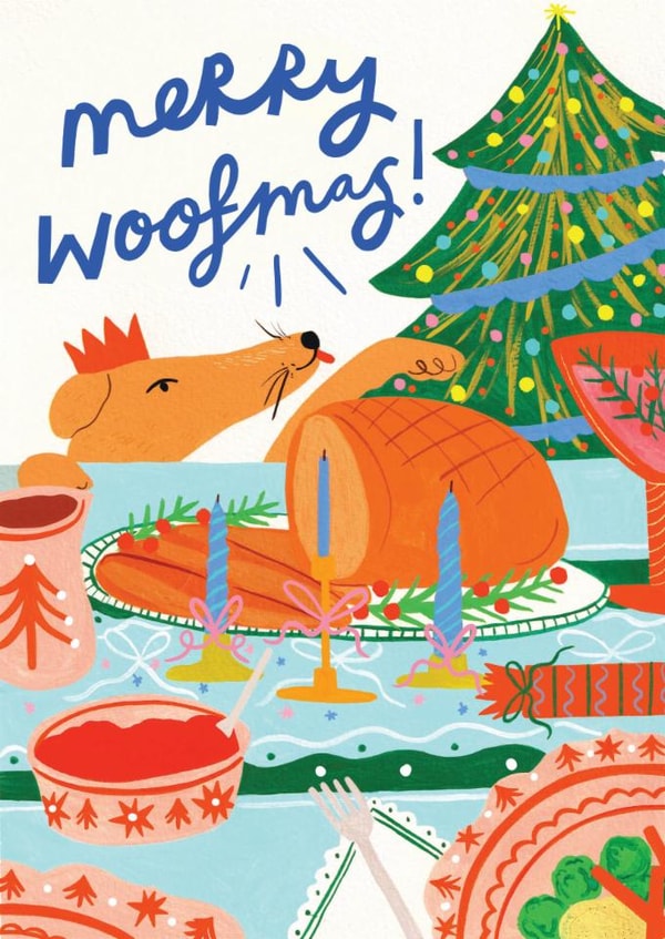Cute Christmas Card - Merry Woofmas created by Kerrie McNeill