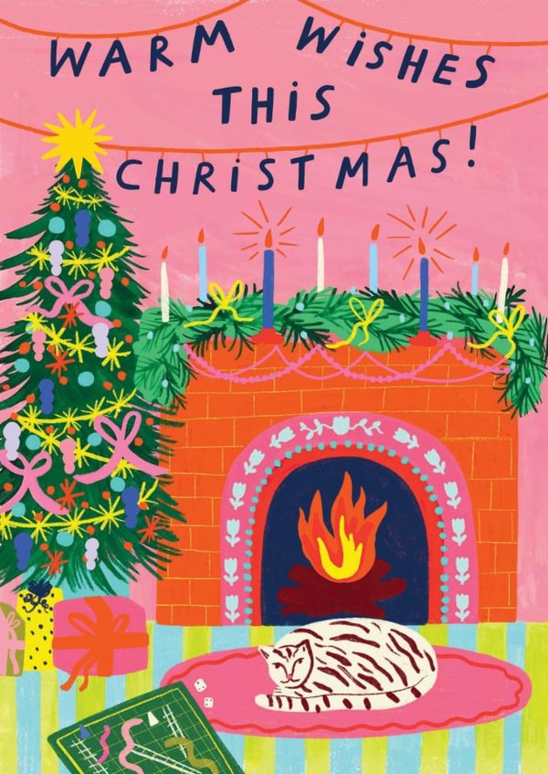 Classic Christmas Card - Cosy Fireplace created by Kerrie McNeill