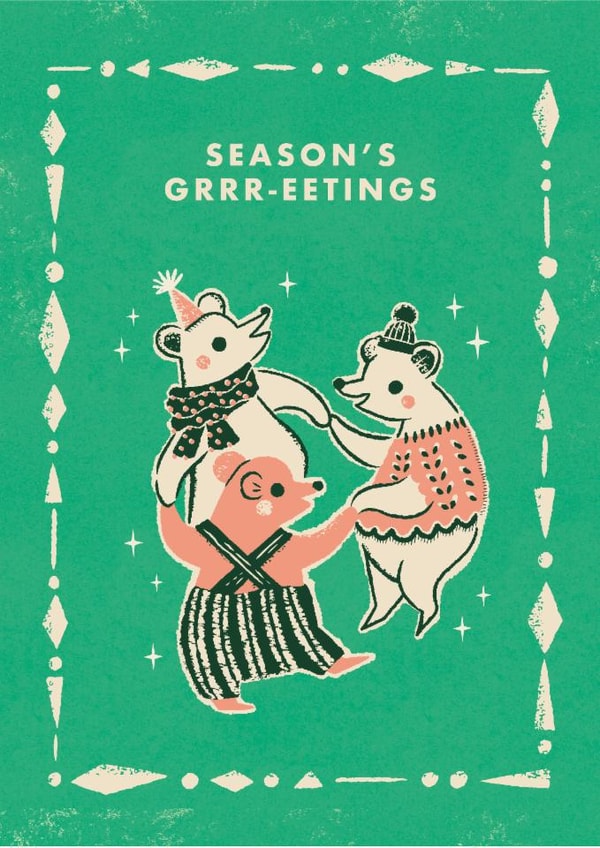 Cute Christmas Card - Dancing Bears created by Vivian Yiwing