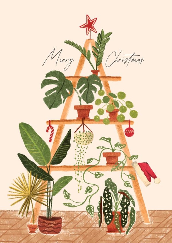 Classic Christmas Card - House Plant Tree created by Vivian Yiwing