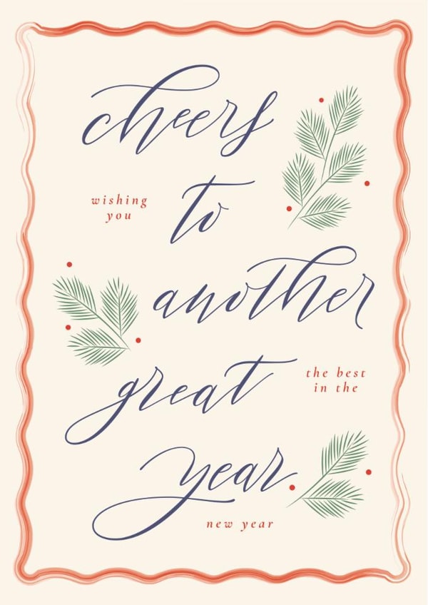 Classic Christmas/New Year Card - Cheers To Another Great Year created by letterfix