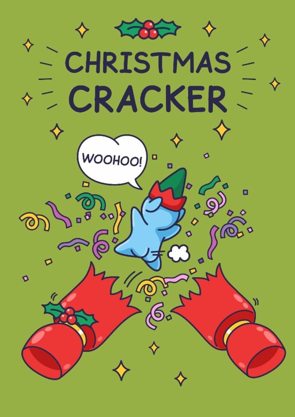 Funny Christmas Card - Elf - Christmas Cracker created by Cheeky Legends