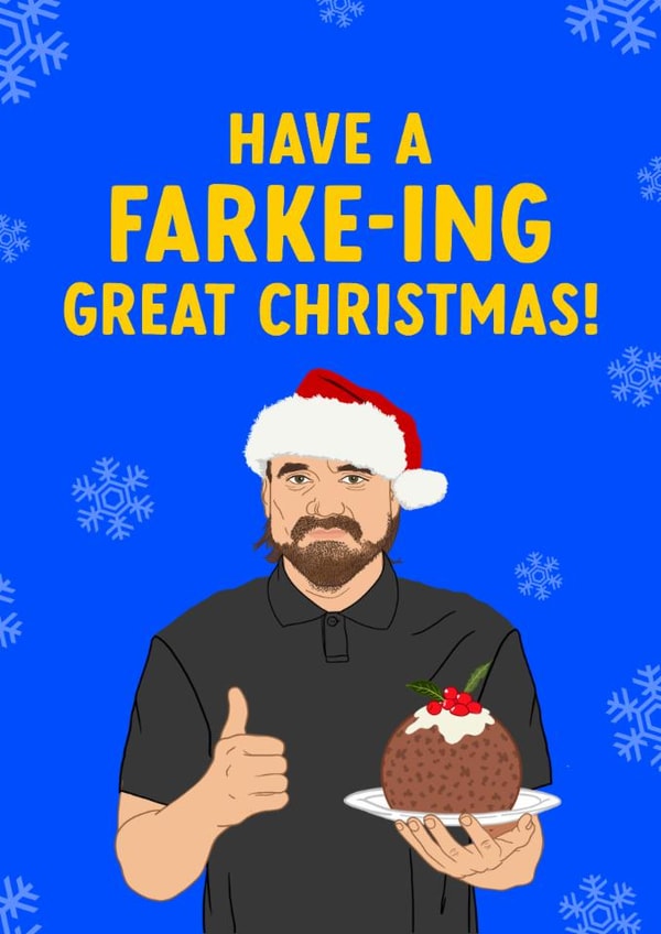 Leeds United Christmas Card - Daniel Farke - Have A Farke-Ing Great Christmas! created by The Cake Thief