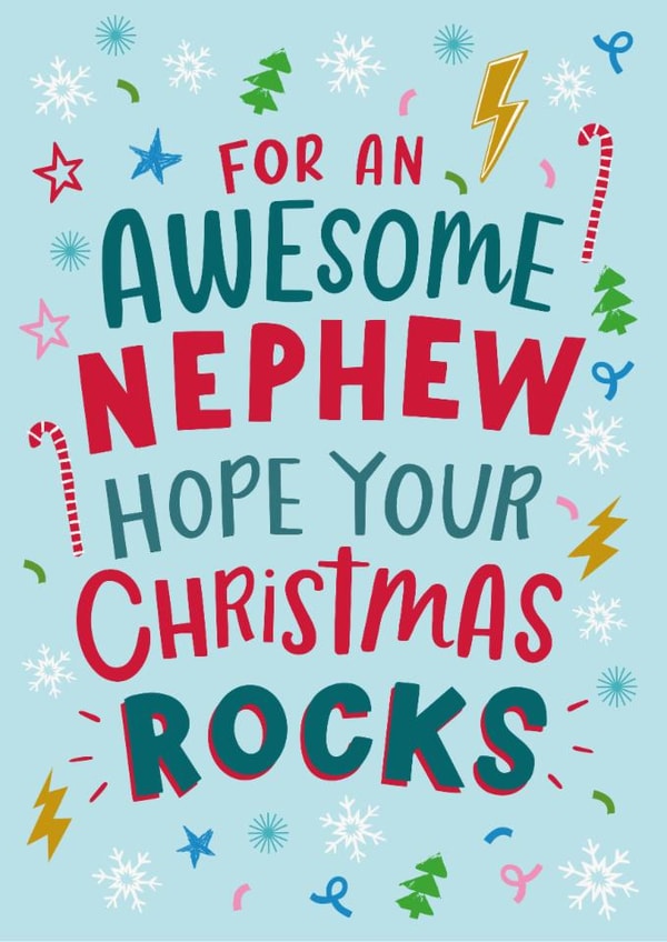 Fun Christmas Card - For Nephew - Hope Your Christmas Rocks created by Dotty Black