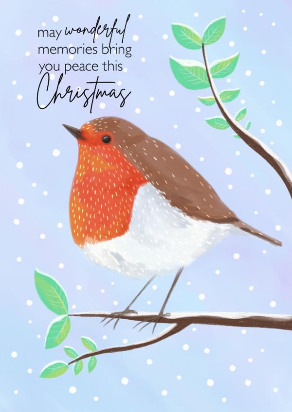 Classic Christmas Card - Grief At Christmas - Robin | thortful