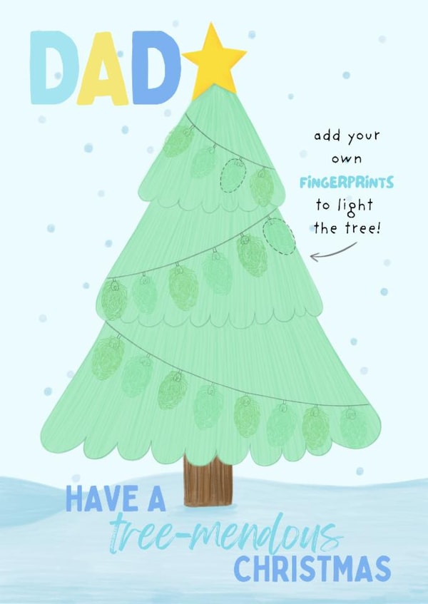 Cute Christmas Card - For Dad - Add Your Own Fingerprints created by Sian Moore Illustration