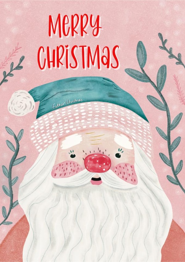 Cute Christmas Card - Father Christmas - Santa created by Larn Sofia