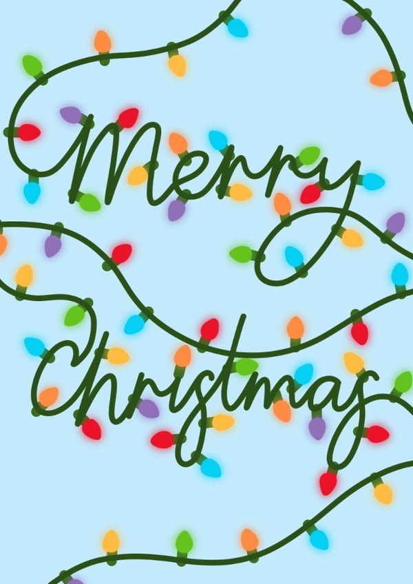 Classic Christmas Card – Merry Lights created by Pink Peach Cards