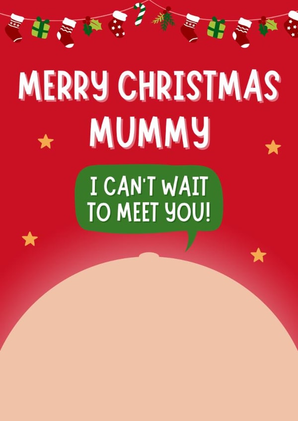 Cute Christmas Card - From The Bump - For Mummy created by Blush Boulevard