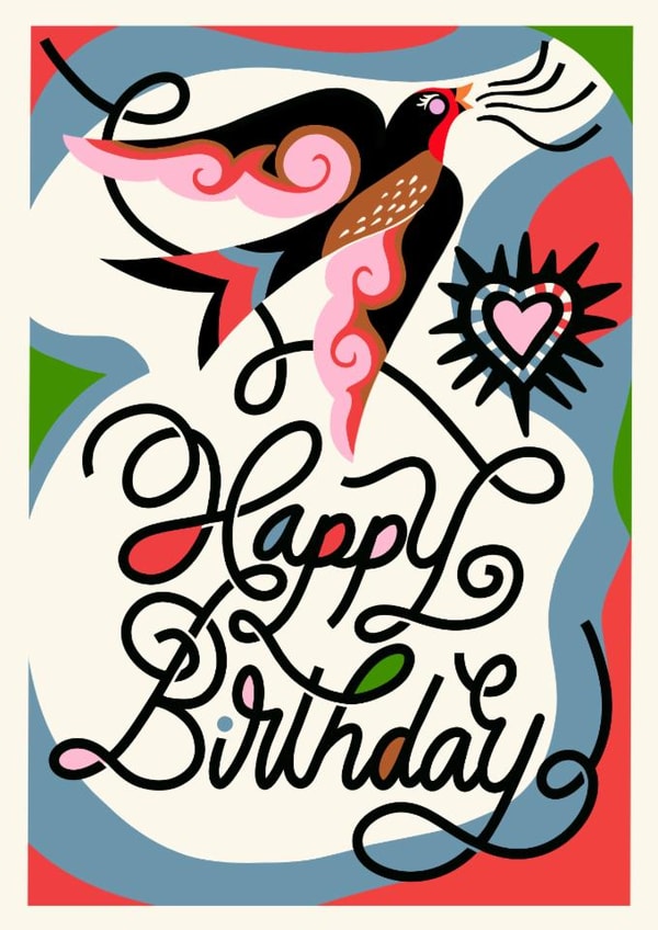 Cute and colourful Birthday Bird Singing ‘Happy Birthday’ created by catantrell