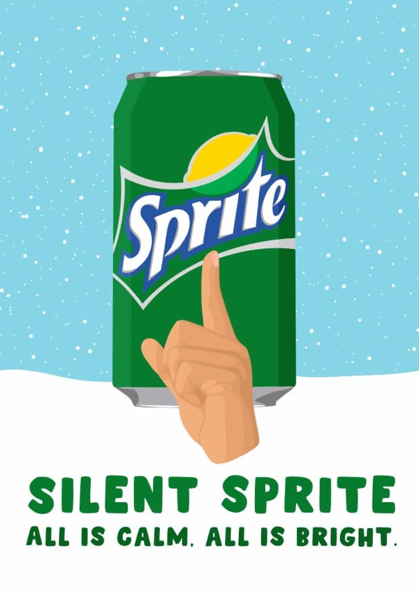 Funny Christmas Card – Silent Sprite – Festive Pun created by Pink Peach Cards