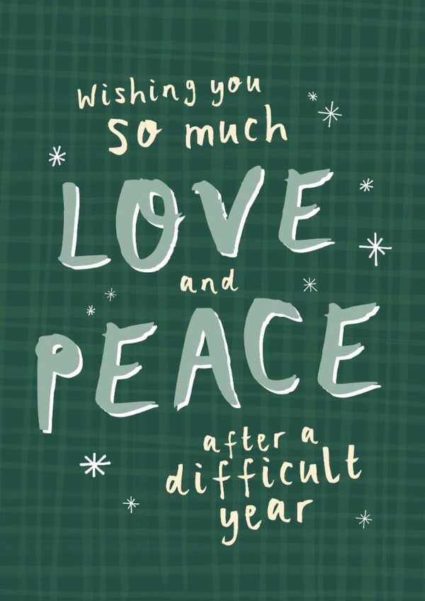 Heartfelt Christmas Card - Support Friendship Bereavement - Love & Peace created by Bow & Bell