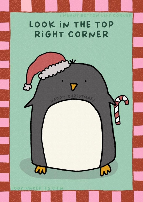 Fun Christmas Card - Penguin - Secret Message Game created by Sarah Harding