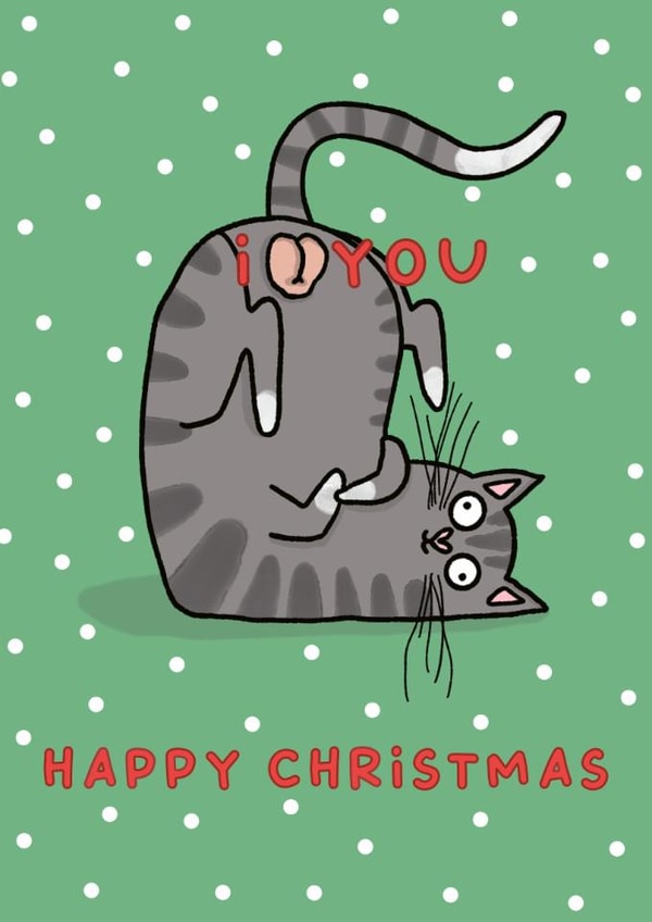 Funny Christmas Card - Cat Balls created by Sarah Harding