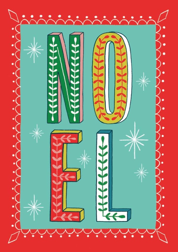 Classic Christmas Card - Noel - Decorative Letters created by Maggie Magoo Designs
