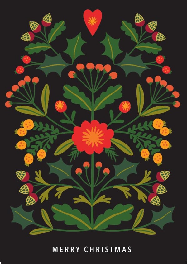 Arty Christmas Card - Winter Foliage - Berries And Leaves created by Maggie Magoo Designs