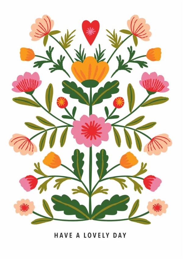 Pretty Birthday Card - Have A Lovely Day - Flowers created by Maggie Magoo Designs