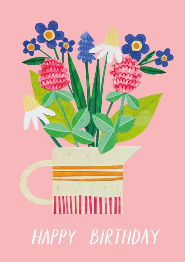 Pretty Birthday Card – Colourful Flowers created by Aida Khatmullina