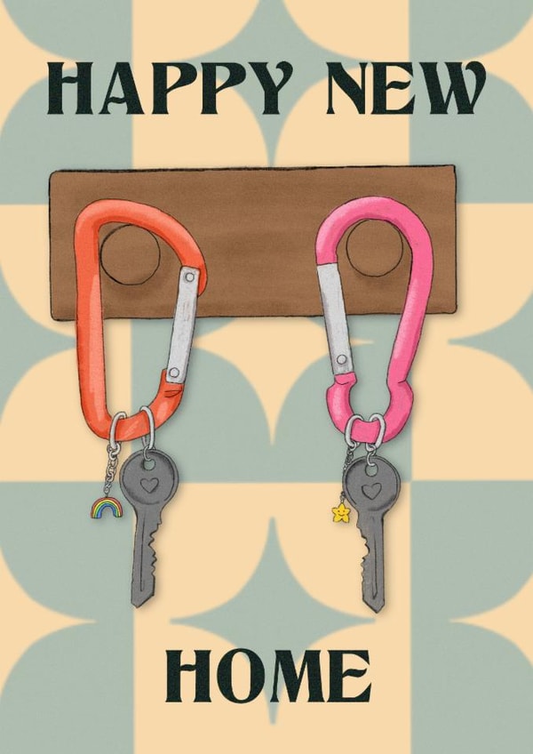 Classic New Home Card - Carabiners - LGBTQ+ created by The Queer Store