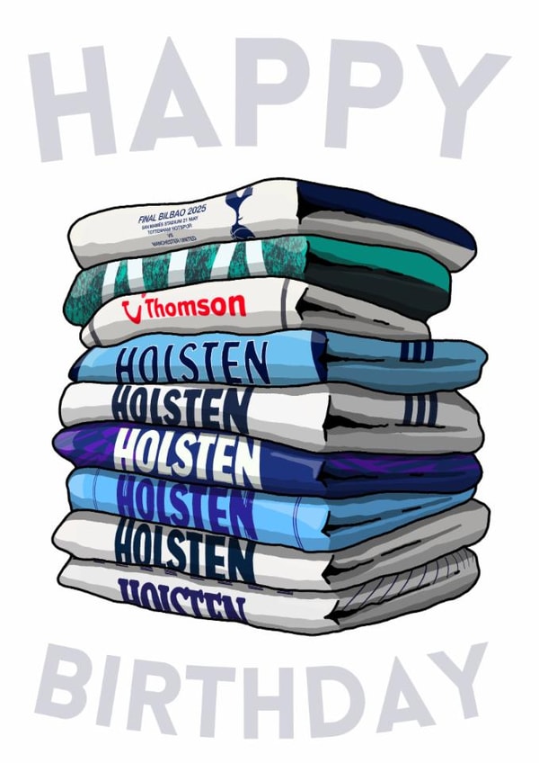 Classic Birthday Card - Tottenham Hotspur - Football Shirts created by Pedges Houseboat