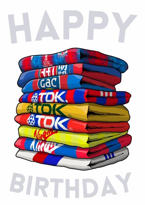 Classic Birthday Card - Crystal Palace - Football Shirts created by Pedges Houseboat