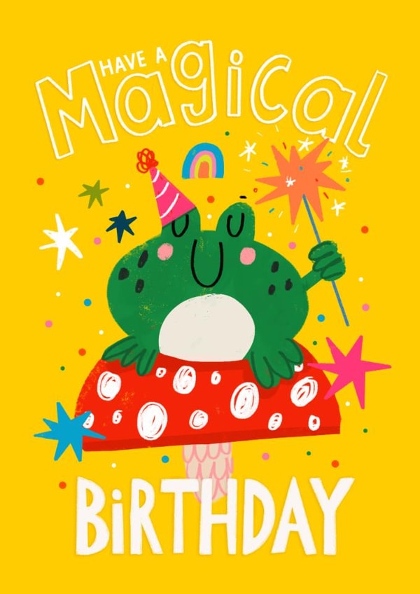 Cute Birthday Card - Magical Frog created by NICHOLA COWDERY ILLUSTRATIONS 