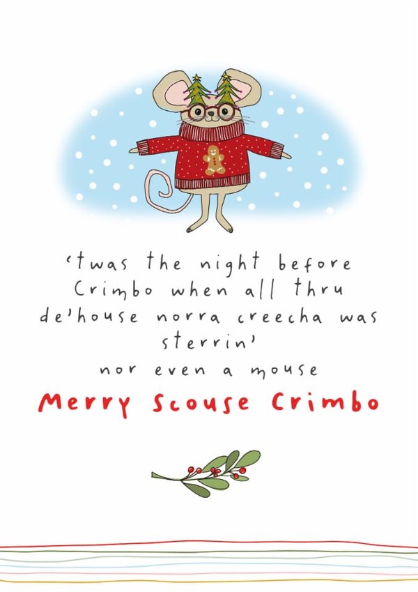 Funny Christmas Card - For A Scouser - Merry Scouse Crimbo created by Dandelion Stationery