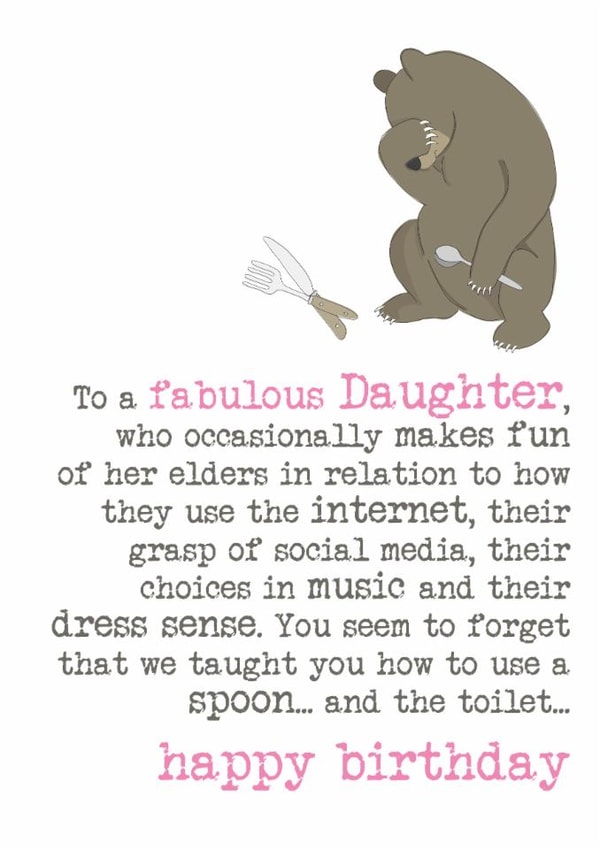 Funny Birthday Card - For Daughter - We Taught You How To Use A Spoon created by Dandelion Stationery