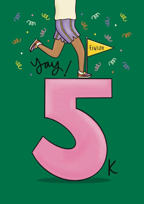 Yay 5k Run Congratulations Card - Congratulations For Her created by Muses & May 