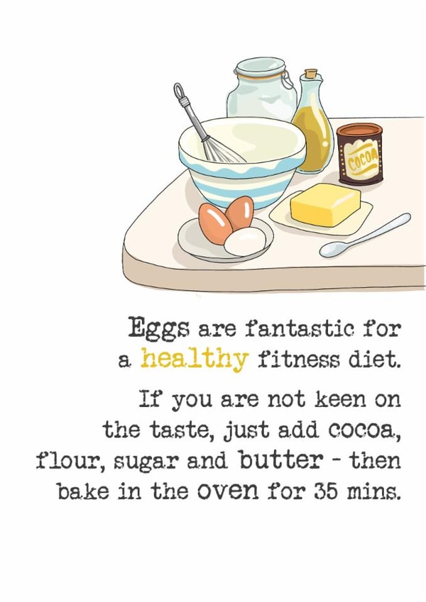 Funny Birthday Card - Eggs - Fitness created by Dandelion Stationery