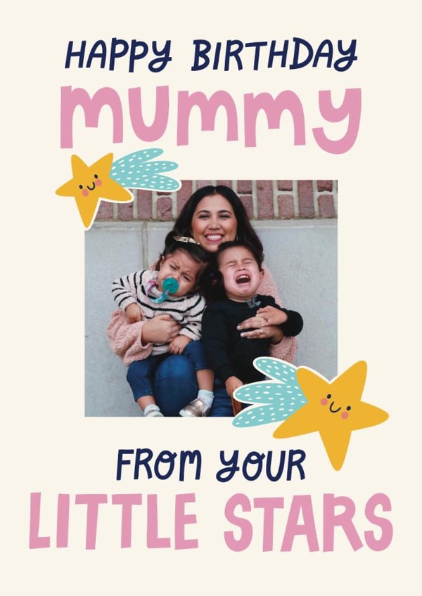 Cute Birthday Card - For Mummy - From Your Little Stars created by Christine Cuddihy Illustration