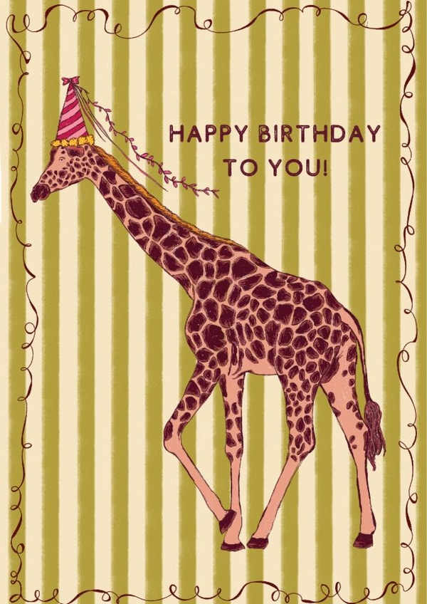 Cute giraffe birthday card created by march & butler