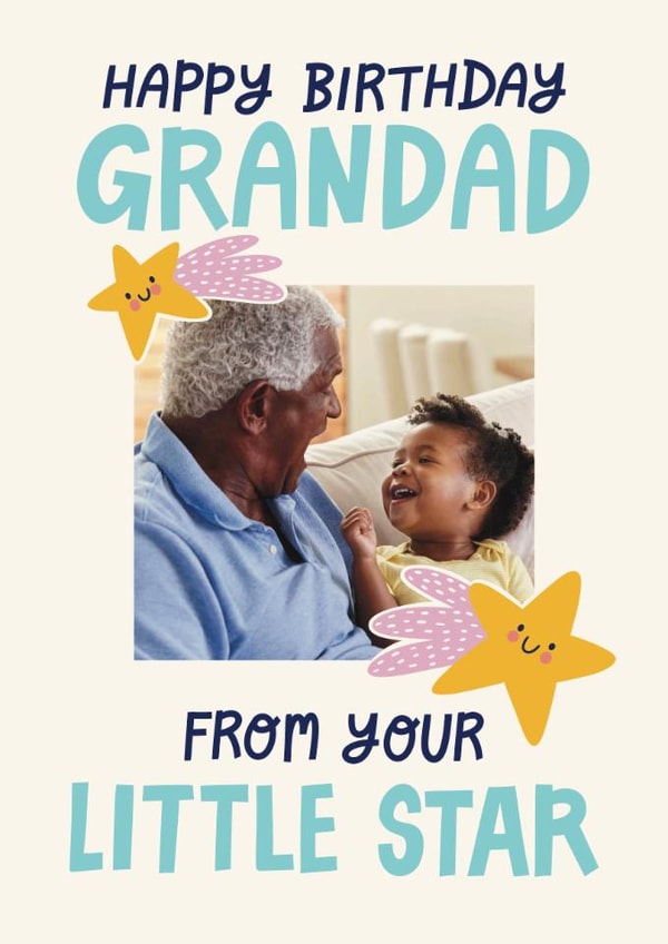 Cute Birthday Card - For Grandad - From Your Little Star created by Christine Cuddihy Illustration