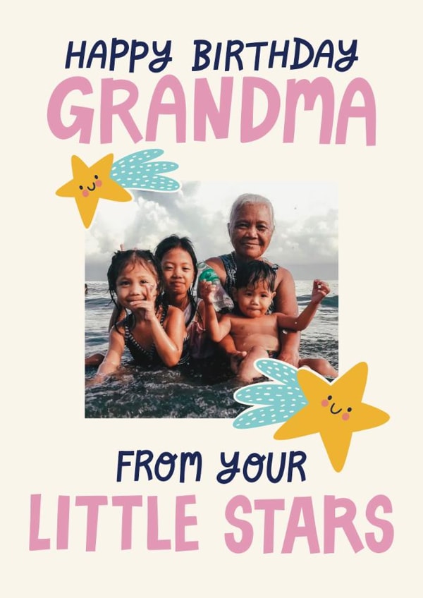 Cute Birthday Card - For Grandma - From Your Little Stars created by Christine Cuddihy Illustration