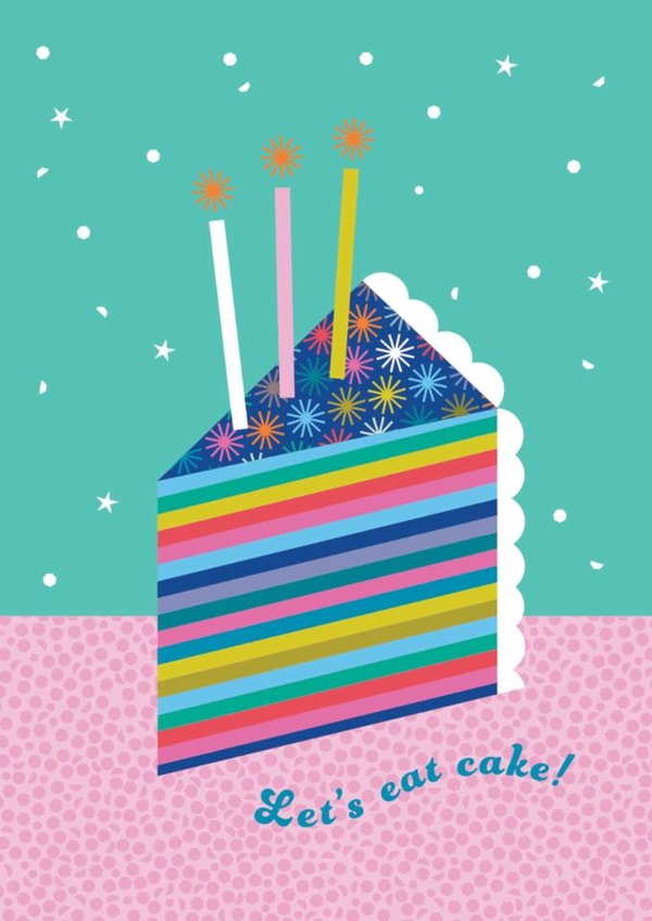 Classic Birthday Card - Let's Eat Cake! - For Her created by Maggie Magoo Designs