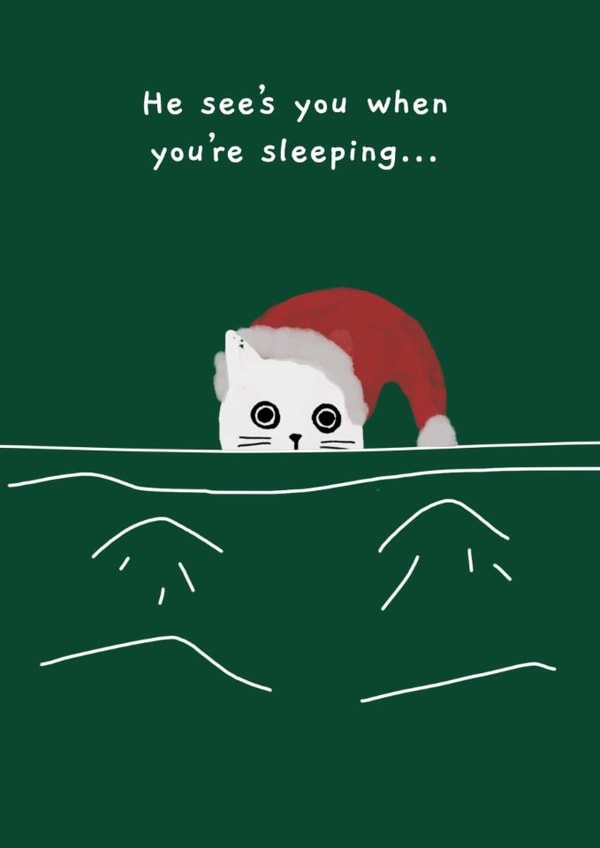 Funny Christmas Card - He See's You created by Ohh Deer