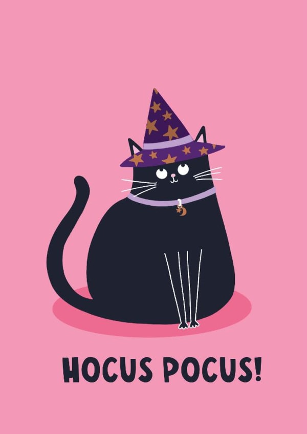Cute Halloween Card - Hocus Pocus - Cat Witch created by Lucy Maggie Designs