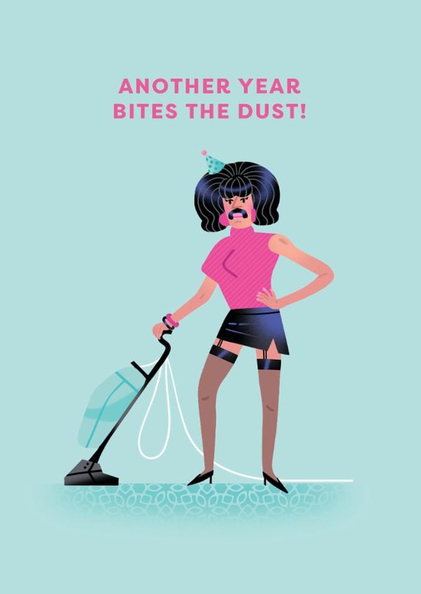 Funny Birthday Card – Another Year Bites the Dust - Freddie Mercury created by Ohh Deer