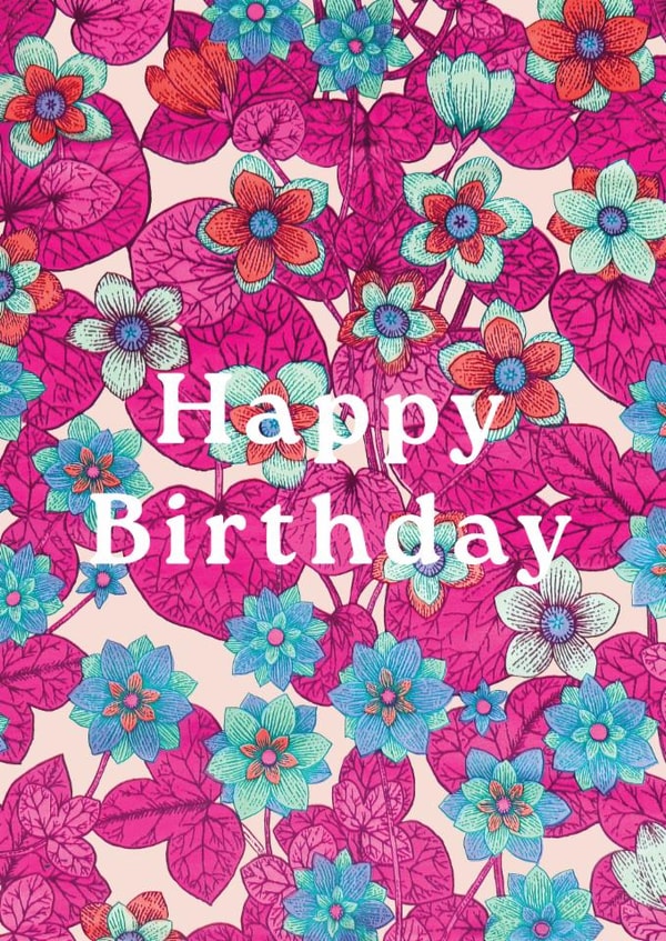 Pretty Birthday Card – Vibrant Florals created by Ohh Deer