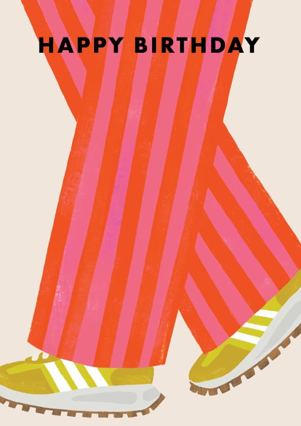 Arty Birthday Card - Striped Trousers - Colourful Trainers created by Ohh Deer