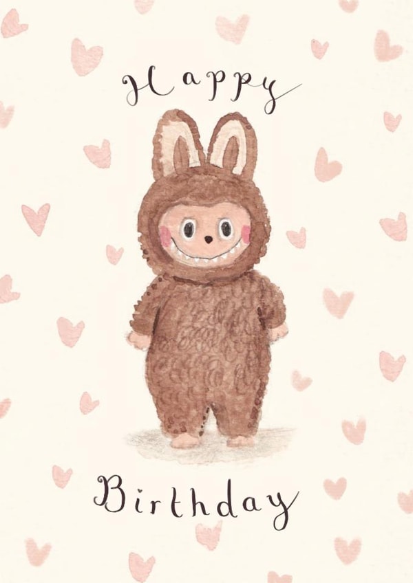 Cute Birthday Card - Labubu created by Love Lucy Illustration