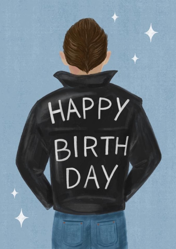 Classic Birthday Card - For Him - Leather Jacket created by Silky Rose Design