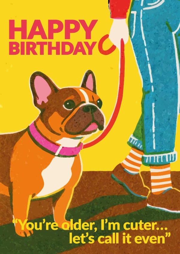 Cute Birthday Card - French Bulldog created by Jon Downer