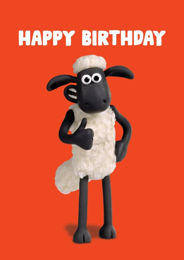 Cute Birthday Card - Shaun The Sheep - Thumbs Up created by Hype Cards
