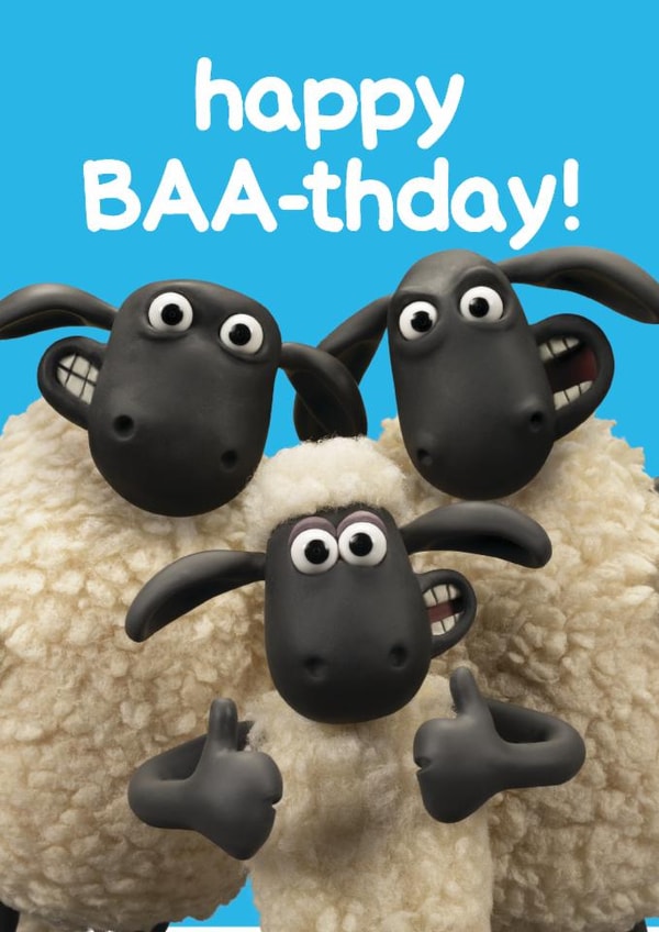 Funny Birthday Card - Shaun The Sheep - Baa created by Hype Cards