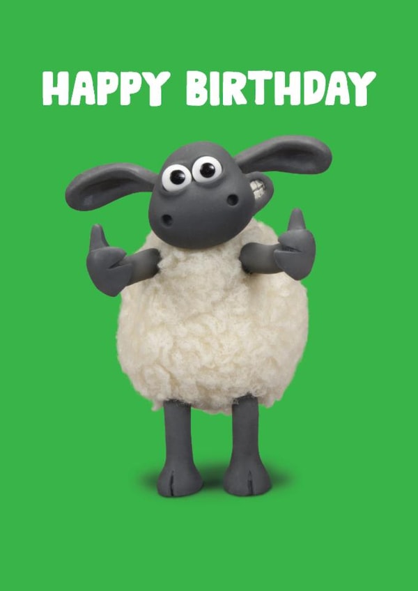 Cute Birthday Card - Shaun The Sheep - Timmy Time - Thumbs Up created by Hype Cards