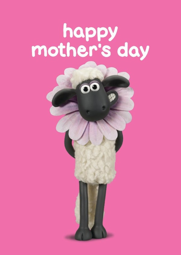 Cute Mother's Day Card - Shaun The Sheep - Flower Costume created by Hype Cards