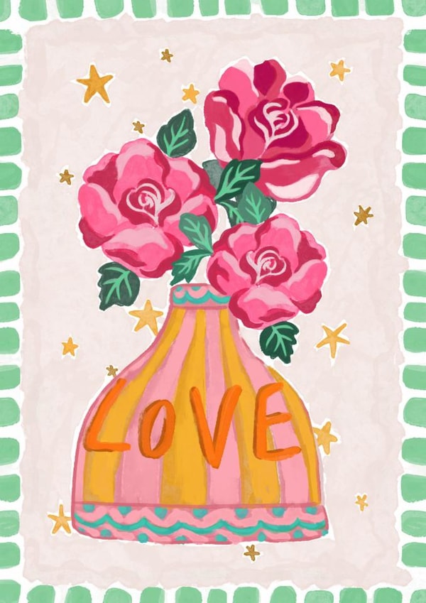 Pretty Birthday/Love & Friendship Card - Love - Roses created by Lara Waghorn 