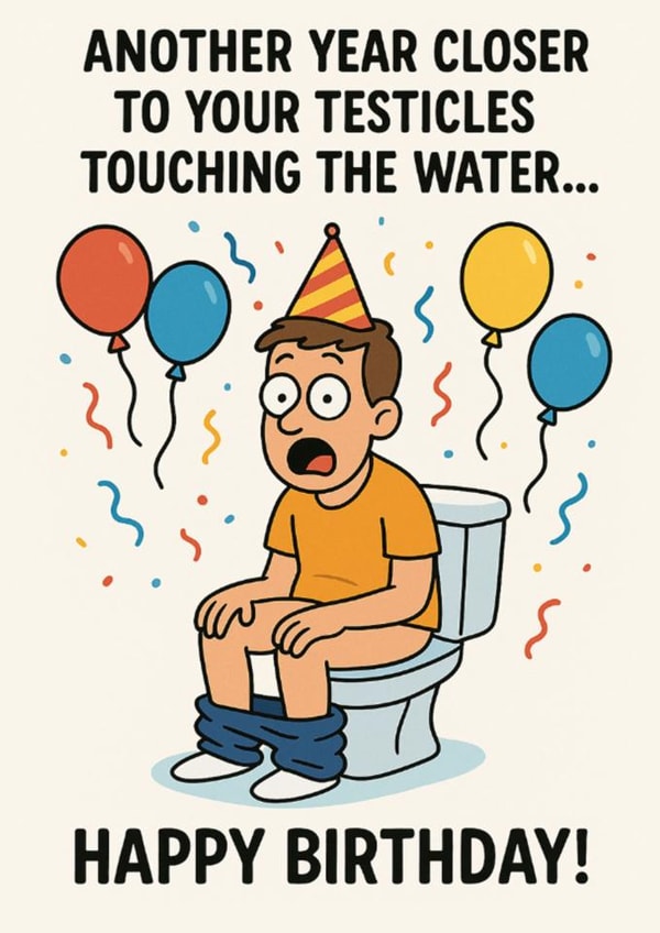 Funny Birthday Card Rude Joke Balls for Him Men Male - Testicles created by PersonalPolly
