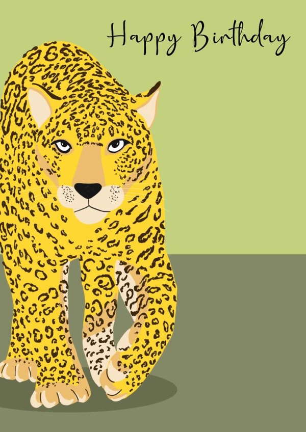 Birthday - Leopard - Modern created by Beverley Edge Illustrations